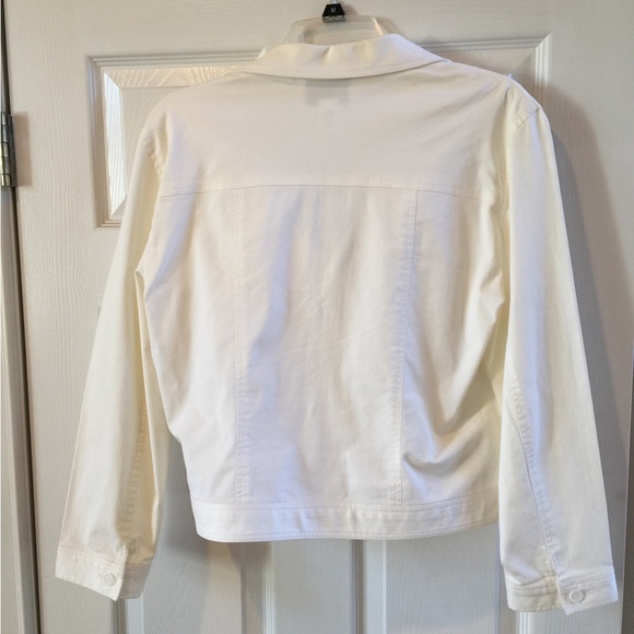 OSCAR by Oscar de la Renta White Denim Jacket - Picture 4 of 4